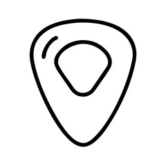 guitar pick icon, guitar pick line art - simple line art of guitar pick, perfect for guitar pick logos and icons and themed design 