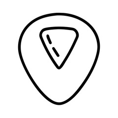 guitar pick icon, guitar pick line art - simple line art of guitar pick, perfect for guitar pick logos and icons and themed design 