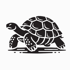 Silhouette Vector Art of a Graceful Turtle