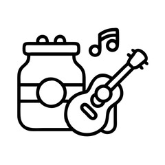 jam session icon, jam session line art - simple line art of jam session, perfect for jam session logos and icons and themed design 