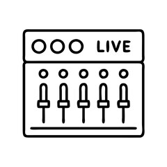 live sound mixing console icon, live sound mixing console line art - simple line art of live sound mixing console, perfect for live sound mixing console logos and icons and themed design 