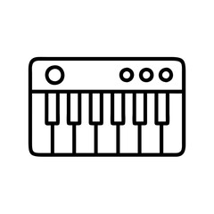 musical keyboard icon, musical keyboard line art - simple line art of musical keyboard, perfect for musical keyboard logos and icons and themed design 