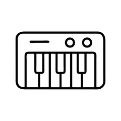musical keyboard icon, musical keyboard line art - simple line art of musical keyboard, perfect for musical keyboard logos and icons and themed design 