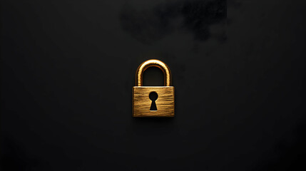 Fototapeta premium Securing your future the golden padlock symbolizes safety home digital and security in modern life