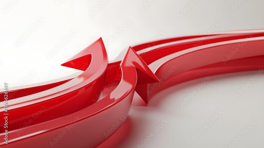 Poster abstract red arrows curve design background