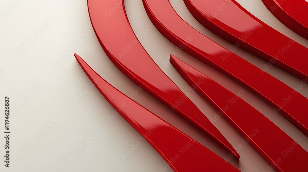 Poster abstract red curved lines design pattern