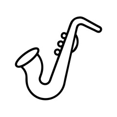 saxophone solo icon, saxophone solo line art - simple line art of saxophone solo, perfect for saxophone solo logos and icons and themed design 