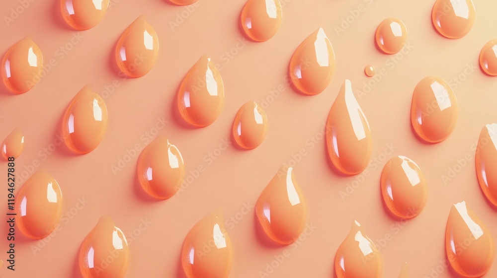 Poster soft luminous liquid droplets arranged in a gentle pattern