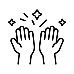 standing ovation icon, standing ovation line art - simple line art of standing ovation, perfect for standing ovation logos and icons and themed design 