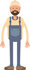 Worker Character Standing Illustration
