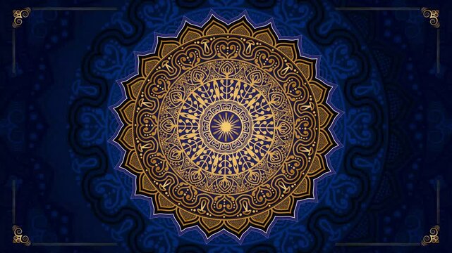 Luxury Background with Gold Mandala Rotating. Elegant Wedding Invitation Card Background with Red Background for Yoga, Wedding, and Ramadan	