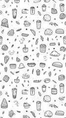 Food backgrounds pattern drawing.