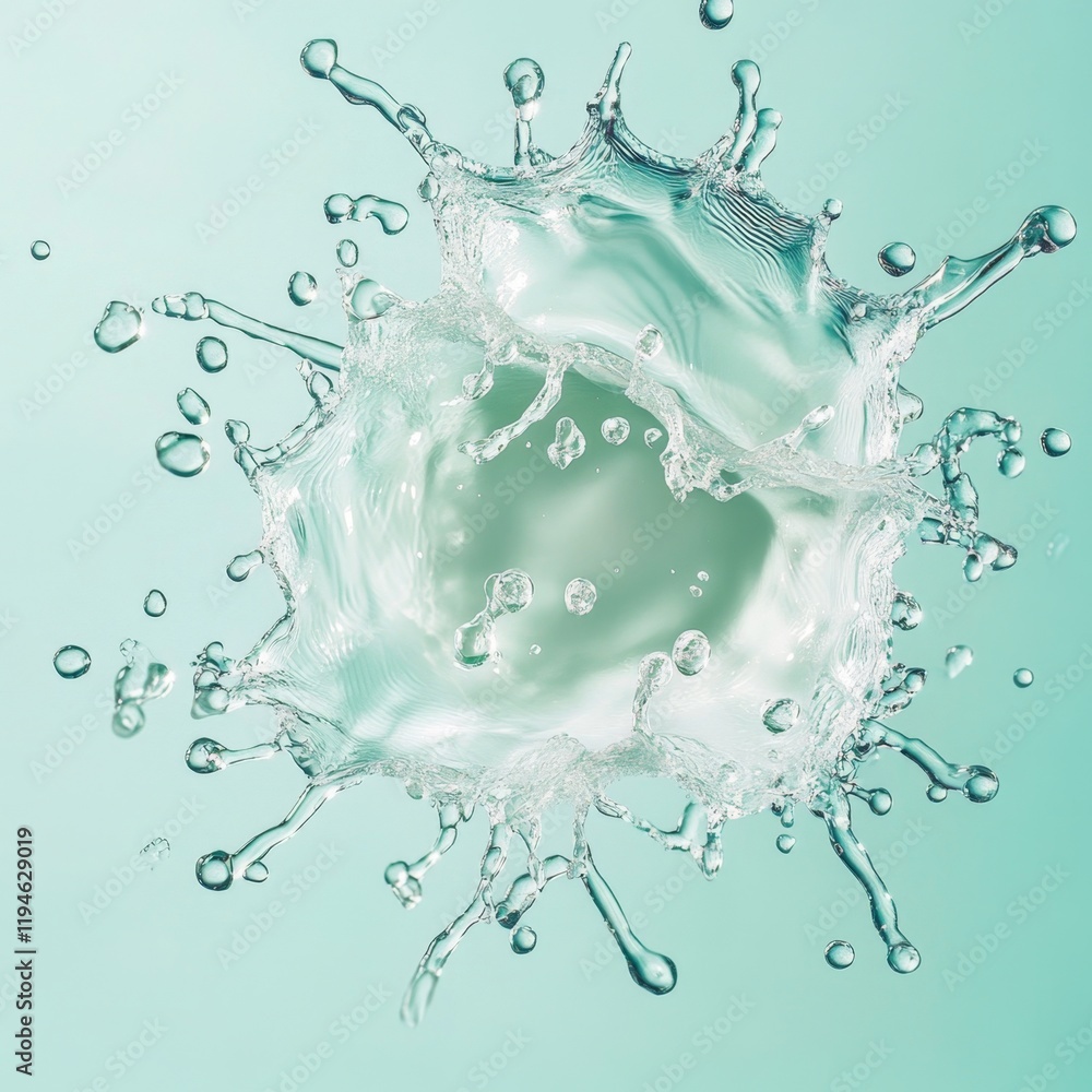 Aufkleber close up of clear water droplets creating dynamic splash effect