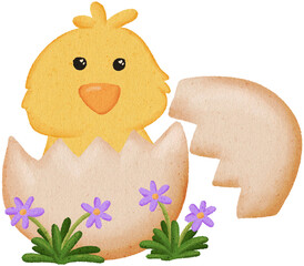 duckling hatching coloring illustration