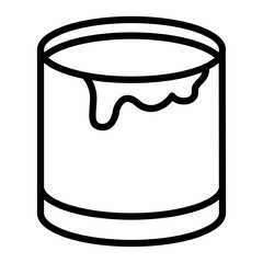 Paint Bucket Vector Line Icon Design