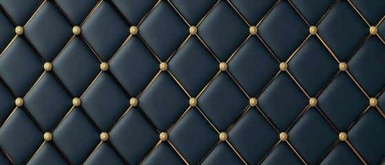 Fototapeta premium Elegant Upholstered Wall Panels Interior Design Home Decor Luxurious Space Close-Up Texture and Style
