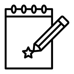 Sketch Book Vector Line Icon Design