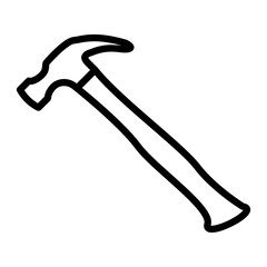 Hammer Vector Line Icon Design
