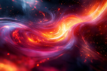 Fototapeta premium Techno Movement: Sleek neon shapes and lines swirling in a high-tech abstract form, embodying futuristic motion and dynamic energy in a digital world