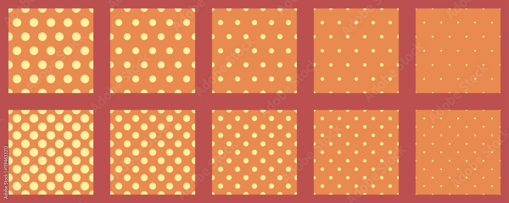 Poster set polka dots seamless vector pattern. simple background for web or print. abstract surface.