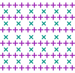 purple plus and green cross seamless pattern