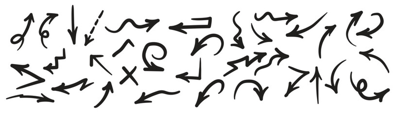 Hand drawn arrow mark icons with style illustration doodle vector