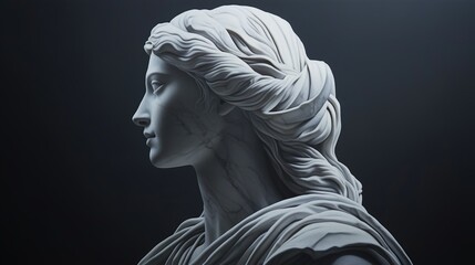 Elegant Marble Sculpture of a Woman
