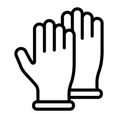 Gloves Vector Line Icon Design