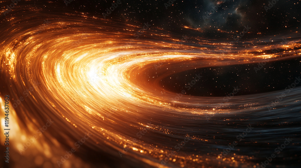 Poster cosmic whirlpool creating bright energy swirls in deep space during a stellar event