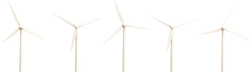 Wind turbines in action renewable energy site image with transparent background clean environment aerial view sustainability concept