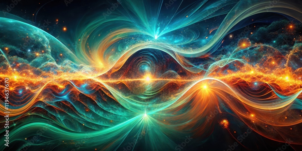 Aufkleber cosmic waves of energy and light an abstract depiction of celestial motion