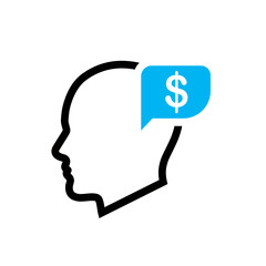 Money thinking icon on transparent background