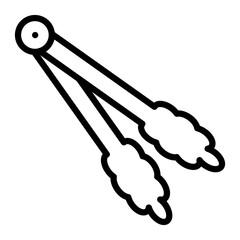 Tongs Vector Line Icon Design