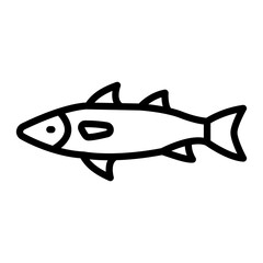 Fish Vector Line Icon Design