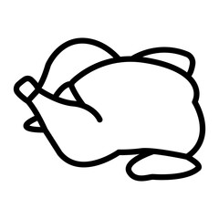 Chicken Vector Line Icon Design