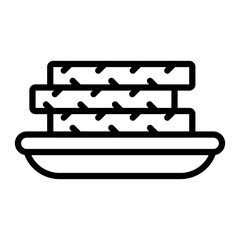 Cutlets Vector Line Icon Design