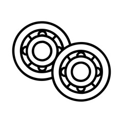 skateboard bearings icon, skateboard bearings line art - simple line art of skateboard bearings, perfect for skateboard bearings logos and icons and themed design 