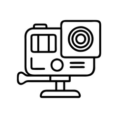 Fototapeta premium skateboarder s gopro camera icon, skateboarder s gopro camera line art - simple line art of skateboarder s gopro camera, perfect for skateboarder s gopro camera logos and icons and themed design 