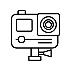 skateboarder s gopro camera icon, skateboarder s gopro camera line art - simple line art of skateboarder s gopro camera, perfect for skateboarder s gopro camera logos and icons and themed design 