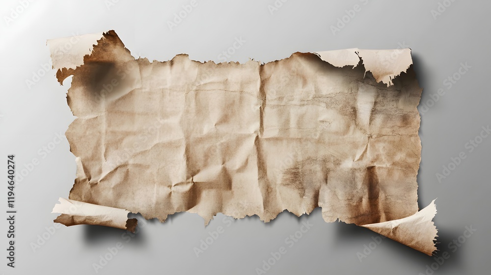 Poster aged torn paper fragment showing texture and age