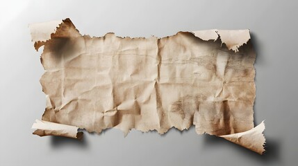 Fototapeta premium Aged Torn Paper Fragment Showing Texture and Age