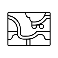 skateboarding park map icon, skateboarding park map line art - simple line art of skateboarding park map, perfect for skateboarding park map logos and icons and themed design 