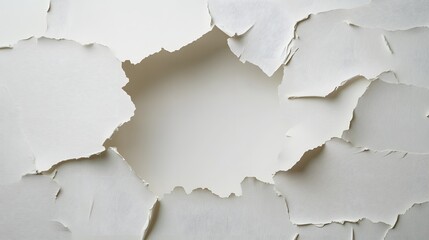 White paint peeling revealing a central void