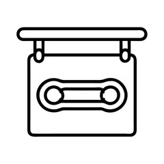 skateboard shop sign icon, skateboard shop sign line art - simple line art of skateboard shop sign, perfect for skateboard shop sign logos and icons and themed design 