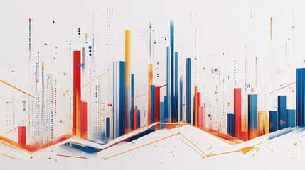 abstract, white, background, colorful, charts, Abstract white background with Colorful charts and graphs with statistics to innovative analyze business potential and forecast future development of com