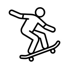 skater in mid air icon, skater in mid air line art - simple line art of skater in mid air, perfect for skater in mid air logos and icons and themed design 