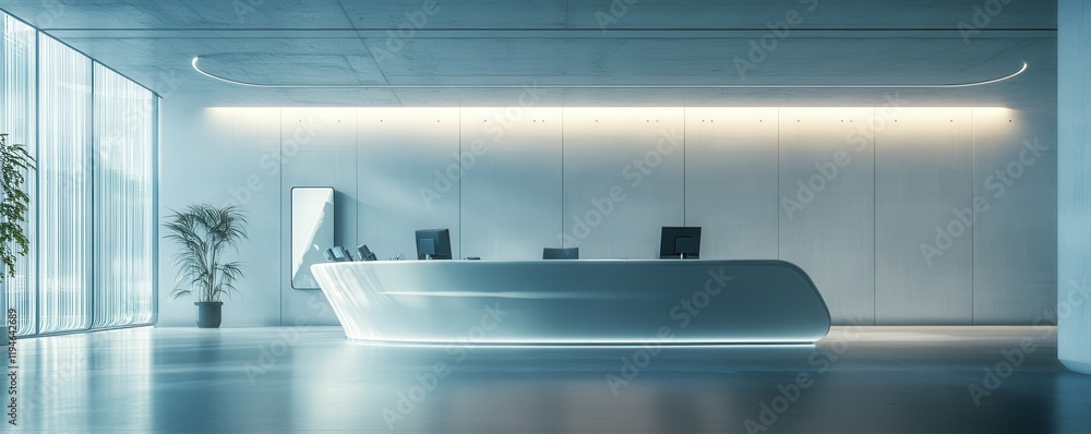Poster a sleek it service desk with professionals resolving technical issues in a futuristic workspace, 4k 