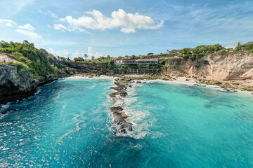 Obraz premium Tropical blue lagoon and sea background in Bali, Indonesia