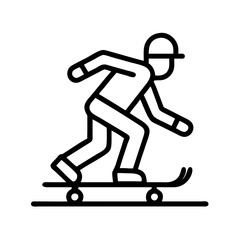 skater performing a grind icon, skater performing a grind line art - simple line art of skater performing a grind, perfect for skater performing a grind logos and icons and themed design 