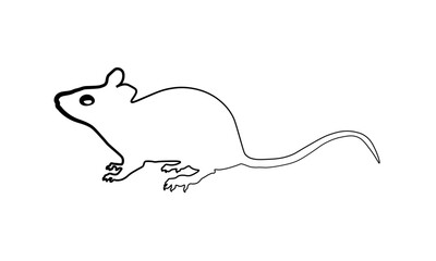  Black Line Art Mouse Illustration – Minimalist Vector Design